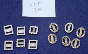 LOT OF 12 Metal Ribbon Charm Buckles 1/2" Embellishments Scrapbooks Cards 3B - Picture 1 of 3