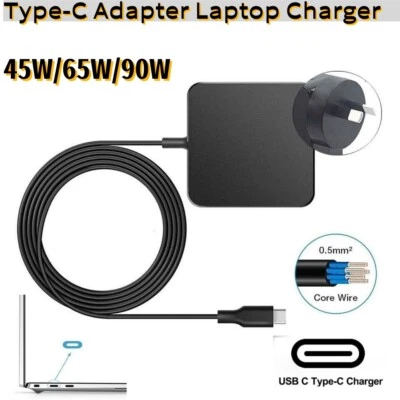 Universal USB-C PD Type-C Adapter Laptop Charger 45W 65W 90W AC Power Supply AU - image 1 of 4