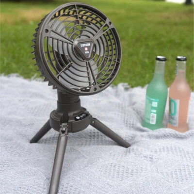 Portable Fold Outdoor Camping Fan Light LED Lamp Rechargeable Tent Hang Tripod - Image 1 of 4