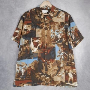 Urban Outfitters Shirt Mens XL All Over Print Renaissance Art Virgin Mary Viscos - Picture 1 of 24