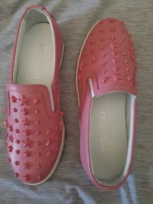 Tênis Jimmy Choo Couro Gracy Slip On Candyfloss 37 Novo Sem Caixa $795+ - Imagem 1 de 4