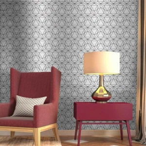 Silver Brushed Wallpaper Metal Texture Self-adhesive PET Wallpaper for Bedroom - Picture 1 of 8