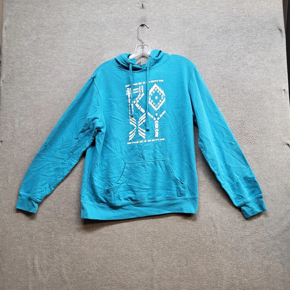 Roxy Women Sweatshirt Large Blue Hoodie Logo Embroidered Pullover - Image 1 of 4