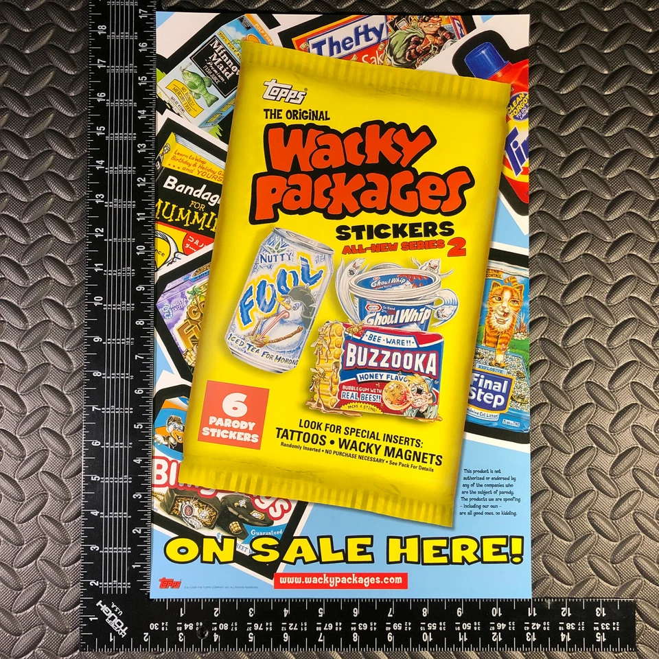 WACKY PACKAGES ANS2 2005 ALL-NEW SERIES 2 UNFOLDED WINDOW POSTER AD PROMO - Image 1 of 1
