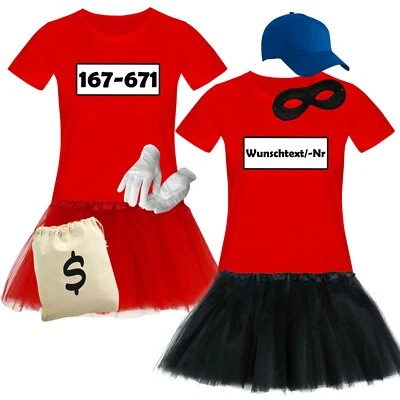 T-Shirt Panzerknacker Deluxe+ Kostüm-Set + Tütü Karneval Fasching Damen XS-3XL - Bild 1 von 2