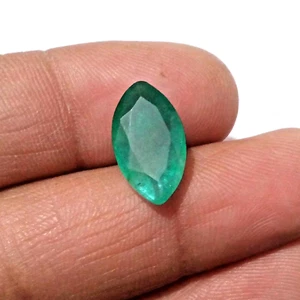 Attractive Green Zambian Emerald 5.35 Crt Faceted Marquise Shape Loose Gemstone - Picture 1 of 9