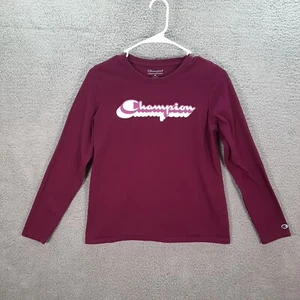 Champion Shirt Girls Youth Extra Large Purple Long Sleeve Crewneck Sports - Picture 1 of 11