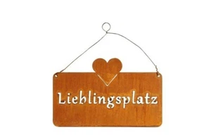 Lieblingsplatz Schild Rost Hängedeko Shabby 25cm Gartendeko Gartenschild - Bild 1 von 1
