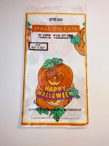 Vintage Better Home Halloween Tablecloth Jack O Lanterns Pumpkins 1996 52" X 90" - Picture 1 of 4