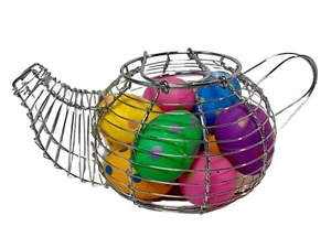Kleine Draht Teekanne Obst Eier Korb Küche Dekor 9" - Bild 1 von 6