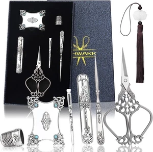 SHWAKK Stickscheren-Set, Vintage mit europäischem Stil, silber - Bild 1 von 7