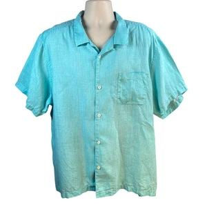 Camisa de Campamento Tommy Bahama Hombres XXL Lino Manga Corta Abotonada Costera Calce Relajado - Imagen 1 de 16