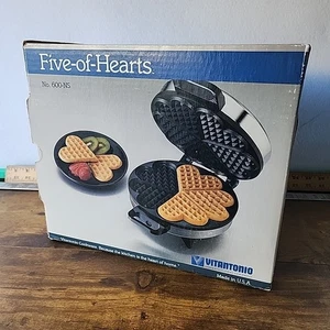 Vintage EUC Vitantonio Fünf Herzen Antihaft Waffeleisen 600-NS - Bild 1 von 12