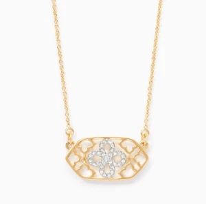 💎Touchstone Crystal Necklace Clear Gold & Rhodium Plated 15-18” New Condition - Picture 1 of 5