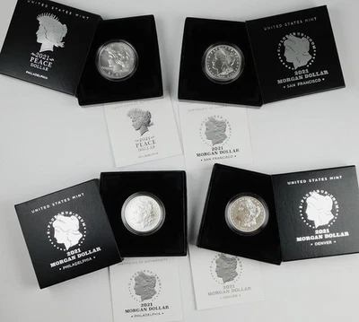 Morgan 2021-P,D,S $1 + dólar de plata Peace 2021 $1 100 aniversario OGP C2922 Foto 1 de 3