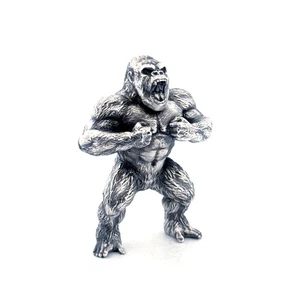 Estatua de gorila de plata pura espartano 999+ de oro de 6 oz - Regalo coleccionable de lujo - Imagen 1 de 7