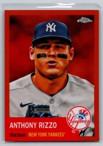 2022 Topps Chrome Platinum Anniversary - Orange Refractor #437 Anthony Rizzo /25 - Picture 1 of 2