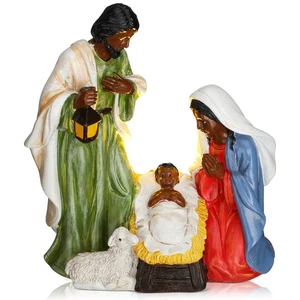 Nativity Set Indoor Decor for Christmas African Americans Nativity Scene LED ... - Picture 1 of 6