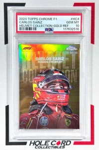 CARLOS SAINZ PSA 10 2024 Topps Chrome Formula 1 F1 #HC-4 Helmet Gold 41/50 - Picture 1 of 2