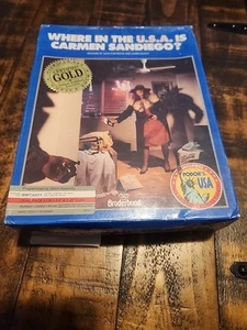 RARE: VTG SEALED Where in the USA is Carmen San Diego Big Box Retro IBM / TANDY - Picture 1 of 4