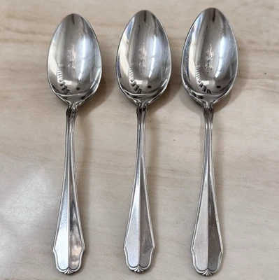 "Cuchara sopera de acero inoxidable Stanley Roberts Corteland 3 piezas 6 7/8"" Rogers contorno Corea" - Imagen 1 de 4