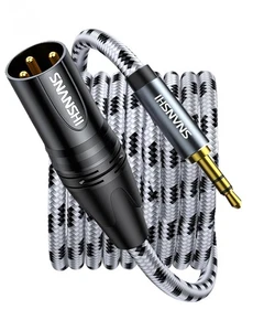 Cable XLR a 3,5 mm 3,3 pies - estéreo a mono, nylon trenzado de 3,5 mm a XLR desequilibrado... - Imagen 1 de 7