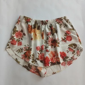 Shorts hoher Bund elastischer Bund rosa Blumendruck fließend hoher Bund Gr. Small  - Bild 1 von 7