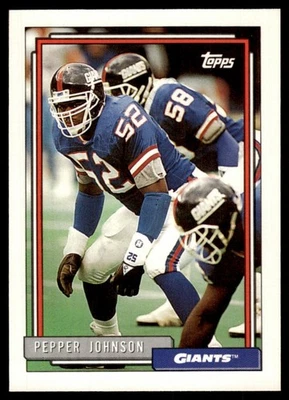 1992 Topps Pepper Johnson New York Giants #127 - Image 1 of 2