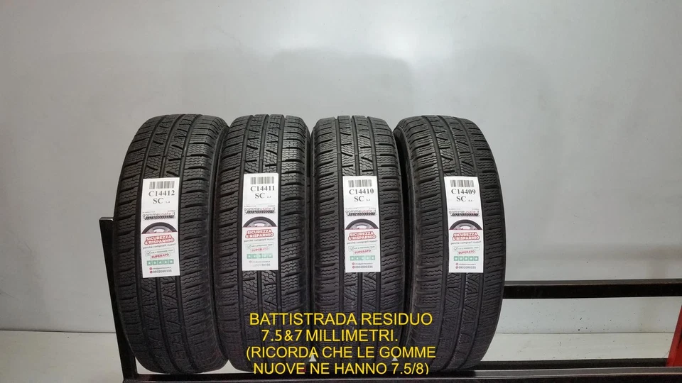 GOMME USATE  TERMICHE 195/60R16C 99T PIRELLI CARRIER WINTER PNEUMATICI C14412 - Imagen 1 de 1