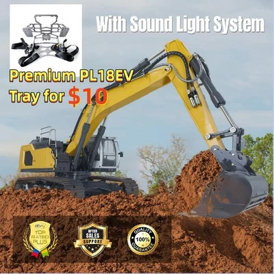 US Stock 1:14 RTR Hydraulic RC Excavator 945 5CH Reversing Valve Sound Bucket - Image 1 of 4