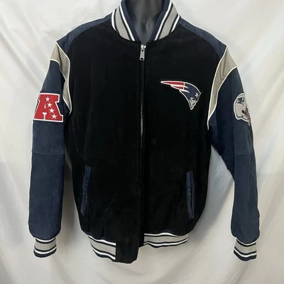 GIII G3 NFL NEW ENGLAND PATRIOTS SUEDE LEATHER BOMBER JACKET SIZE L  AFC EAST - Image 1 of 4