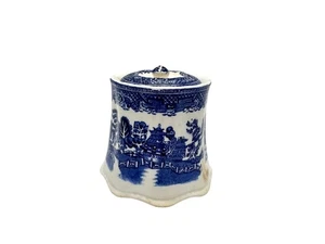 Vintage Wood & Sons Woods Ware CANTON BLUE Willow England Zuckerdose kleine Dose - Bild 1 von 6