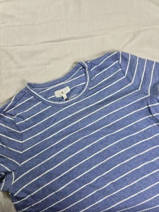 Lou & Grey Kleid Damen Large blau weiß gestreift Leinenmischung T-Shirt Freizeit - Bild 1 von 7