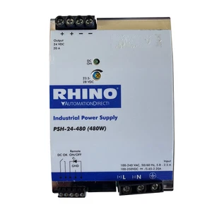 Fuente de alimentación conmutada RHINO PSH-24-480, 24 VCC a 20 A/480 W, 120/240 VCA nominal - Imagen 1 de 6