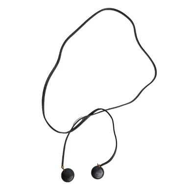 Rope Belt Skinny Self Tie Knotted Waist Dress Belt Black Leather - Image 1 of 4