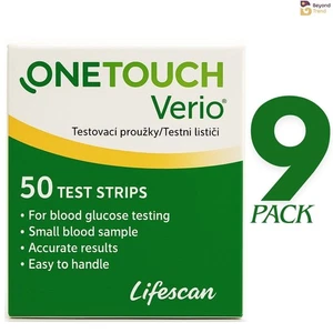 OneTouch Verio Teststreifen 450 Stück (50 x 9 Packungen) – Ablaufdatum: 04/2026 | Genau - Bild 1 von 2