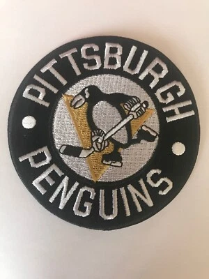 "Bonito parche de hierro bordado vintage de los Pittsburgh Penguins 3,75"" x 3,75"" NHL" Foto 1 de 4