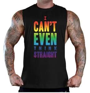 Herren T-Shirt I Can't Even Think Straight schwarz Tank Top Gay Lesbian LGBT Love - Bild 1 von 3