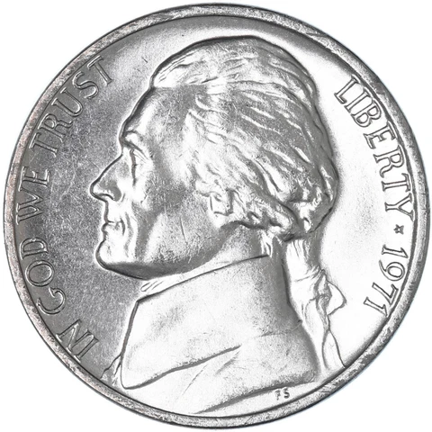 1971 (P) Jefferson Nickel BU US Coin Cover