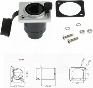 Panel Mount Waterproof for RJ45 Connector Ethernet Network Cat5e Receptacle - Picture 1 of 5