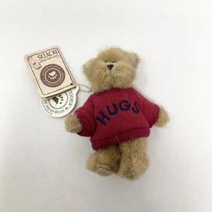 Boyds Bär Plüsch 3 1/2 Zoll Mini Message Braunbär rot Umarmungen Sweatshirt mit Etikett - Bild 1 von 3