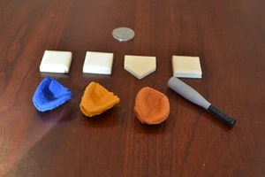 VINTAGE JAPANESE ERASERS BASEBALL THEMED BASES, BAT AND GLOVES SPORTS - Picture 1 of 4