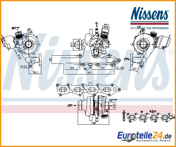 Turbolader NISSENS 93470 für OPEL Movano C Kastenwagen (U9)