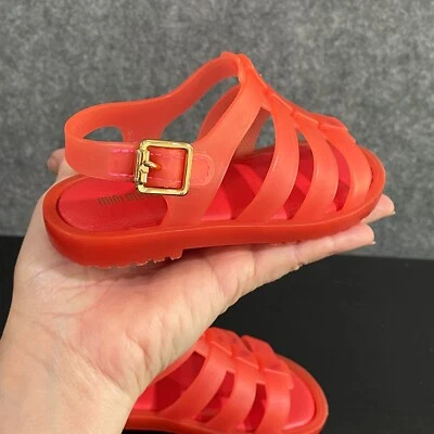 Mini Melissa Jelly Zapatos Niño Pequeño US 8 EUR 24 Gancho Lazo Naranja Playa Agua Sandalia Foto 1 de 4