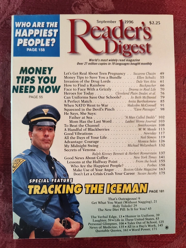 READERS DIGEST Magazine September 1996 Reynolds Dodson Neil Simon Monica Seles - Image 1 of 1