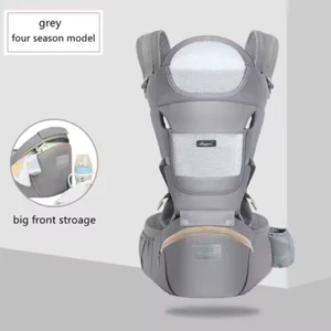 Baby Carrier GRAY Include Free (Baby Fruit Feeder And Socks Anti-Slip Knee Pad) - Picture 1 of 14