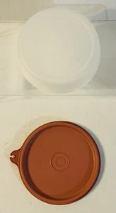 Tupperware - Little Wonders Clear Bowl 1286 w/pink Salmon Lid- Vintage - Picture 1 of 4