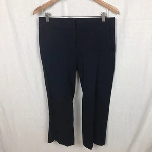 J Crew Women's Patio Pant in Two Way Stretch Cotton Solid Black Flat Front Sz 6 - Picture 1 of 6