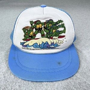 Vintage TMNT Ninja Turtles Snapback Youth Boys Logo Mesh Hat 1989 Mirage Studios - Picture 1 of 11
