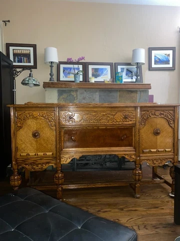 Antique Bernhardt Buffet/Sideboard, pre-1950’s, oak, two drawers and two cabinet Cover